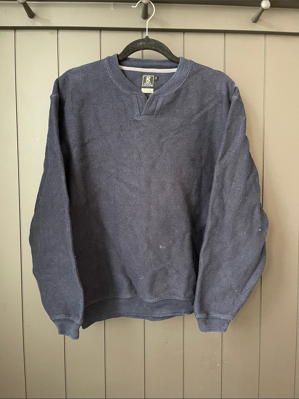 Vintage Cotton Crewneck Sweater in Navy